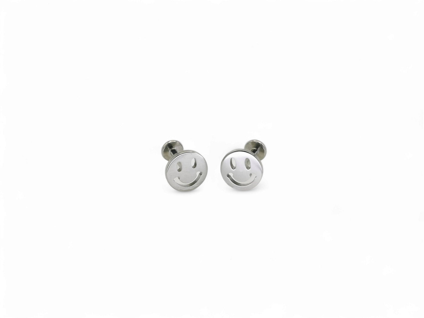 Titanium smiley face push fit stud, 1.2mm/18g, 6mm-8mm length