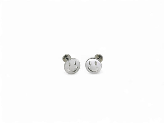 Titanium smiley face push fit stud, 1.2mm/18g, 6mm-8mm length