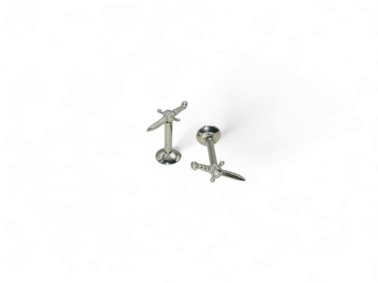 Titanium jewelled dagger stud, 1.2mm/16g, 6mm-7mm length