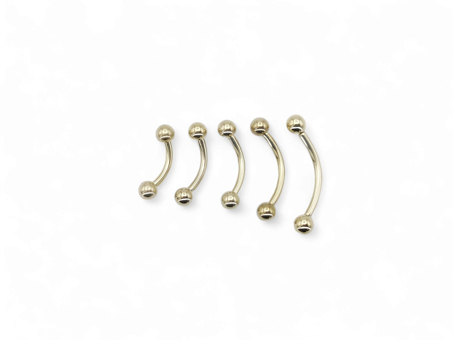 Black or gold titanium curved barbell, 1.2mm/16g, 6m-12mm length