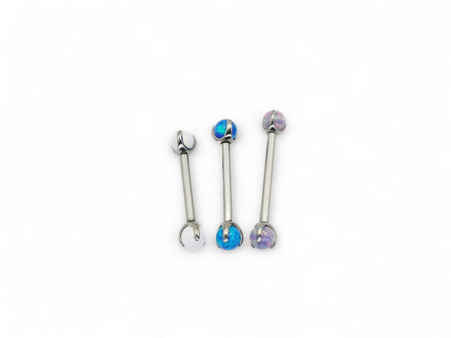 Jewelled titanium barbell, 1.6mm/14g by 12mm, 14mm and 16mm length