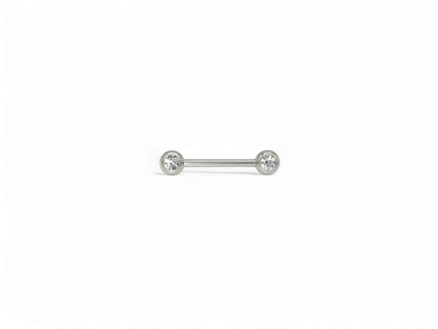 Jewelled surgical steel barbell 1.6mm/14g, 12mm, 14mm and 16mm length